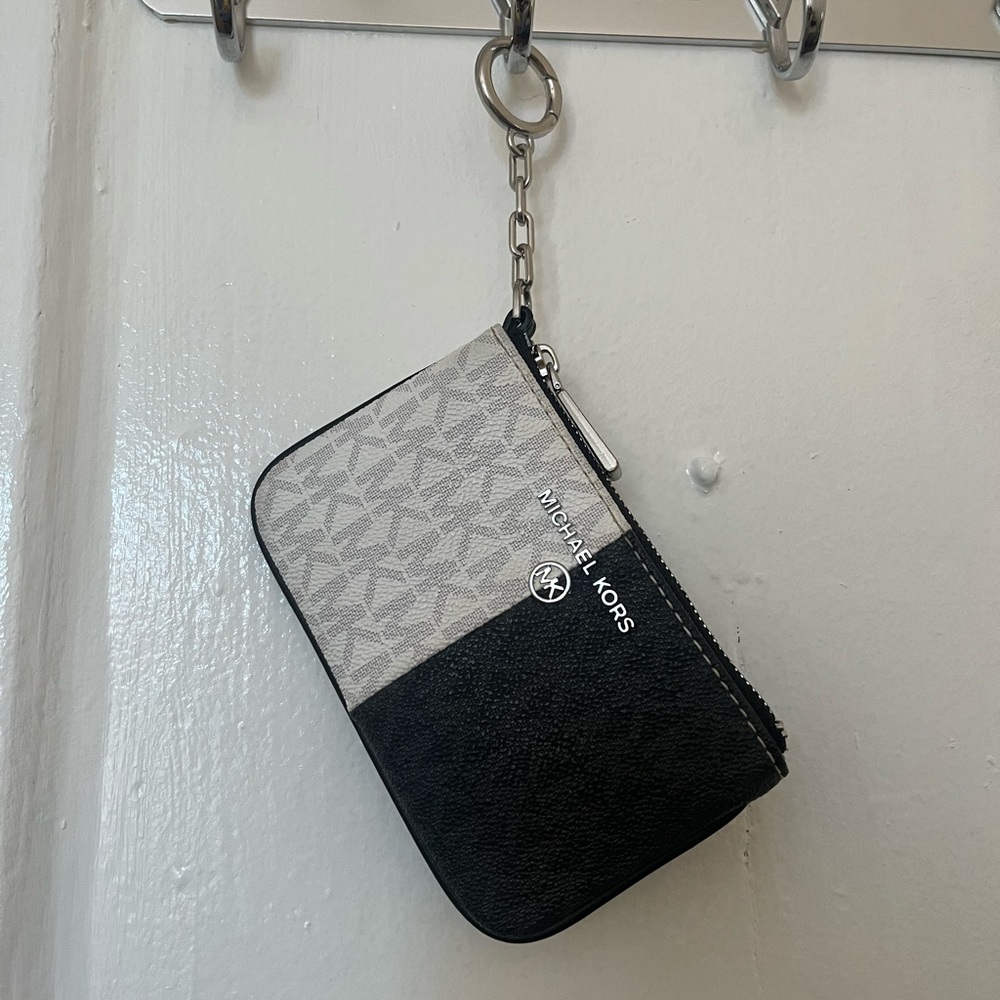 Michael Kors Black and White Wristlet